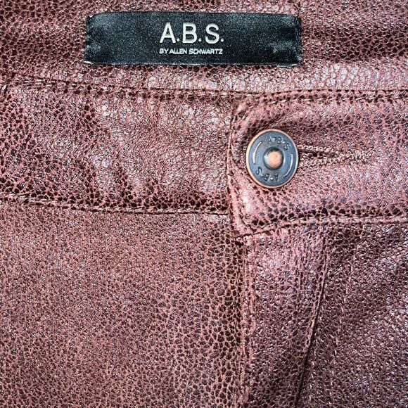 A.B.S. By Allen Schwartz brown faux leather jeggings women's size 27 - Picture 3 of 8